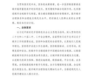 深化智慧城市发展 推进全域数字化转型行动计划